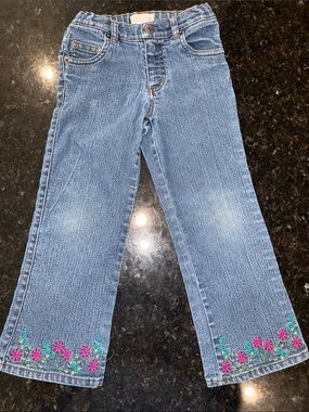 JK Indigo Light Blue Girls' Embroidered Flare Jeans Size 4